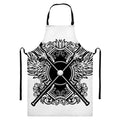 Lacrosse Sticks And Ornate Wing Print Bib Apron With Pocket
