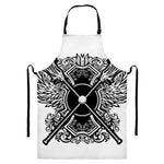 Lacrosse Sticks And Ornate Wing Print Bib Apron With Pocket