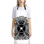 Lacrosse Sticks And Ornate Wing Print Bib Apron With Pocket