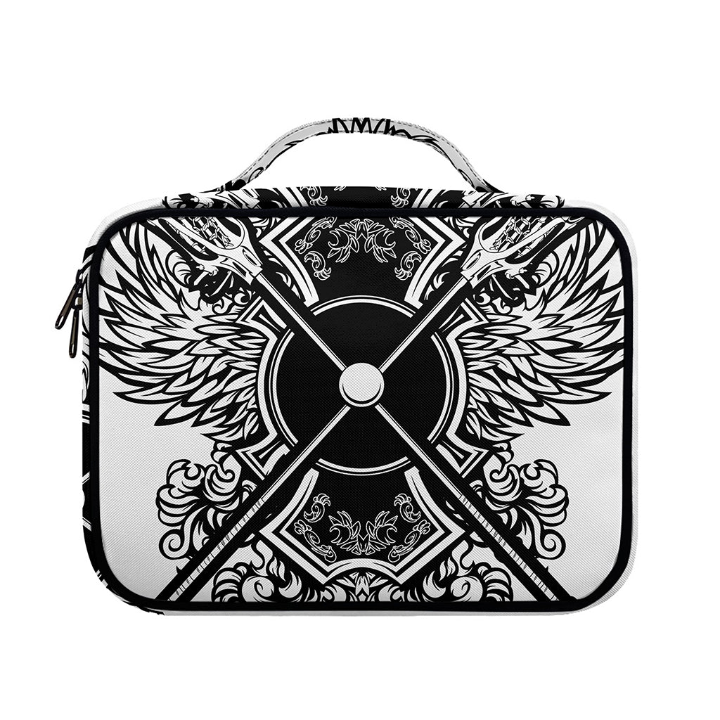 Lacrosse Sticks And Ornate Wing Print Briefcase Bible Bag