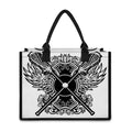 Lacrosse Sticks And Ornate Wing Print Canvas Tote Bag