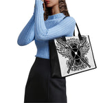 Lacrosse Sticks And Ornate Wing Print Canvas Tote Bag