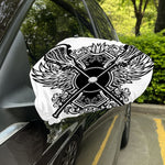 Lacrosse Sticks And Ornate Wing Print Car Side Mirror Covers