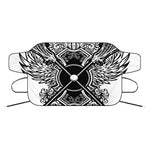 Lacrosse Sticks And Ornate Wing Print Car Windshield Snow Cover