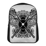 Lacrosse Sticks And Ornate Wing Print Casual Backpack