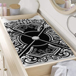 Lacrosse Sticks And Ornate Wing Print Changing Pad Cover