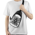 Lacrosse Sticks And Ornate Wing Print Chest Bag