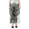 Lacrosse Sticks And Ornate Wing Print Chiffon Maxi Skirt