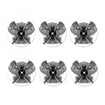 Lacrosse Sticks And Ornate Wing Print Coaster Set