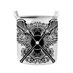 Lacrosse Sticks And Ornate Wing Print Collapsible Laundry Basket
