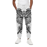 Lacrosse Sticks And Ornate Wing Print Cotton Pants