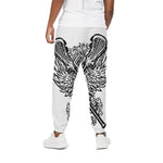 Lacrosse Sticks And Ornate Wing Print Cotton Pants