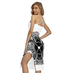 Lacrosse Sticks And Ornate Wing Print Cross Back Cami Dress