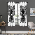 Lacrosse Sticks And Ornate Wing Print Grommet Curtain Panels