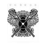 Lacrosse Sticks And Ornate Wing Print Curtain