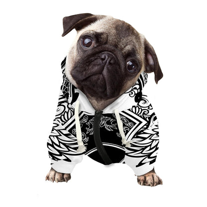 Lacrosse Sticks And Ornate Wing Print Dog Zip Up Hoodie