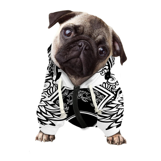Lacrosse Sticks And Ornate Wing Print Dog Zip Up Hoodie
