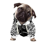 Lacrosse Sticks And Ornate Wing Print Dog Zip Up Hoodie