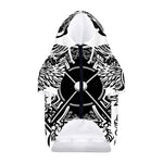 Lacrosse Sticks And Ornate Wing Print Dog Zip Up Hoodie