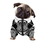 Lacrosse Sticks And Ornate Wing Print Dog Zip Up Jacket