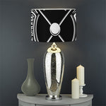 Lacrosse Sticks And Ornate Wing Print Drum Lamp Shade