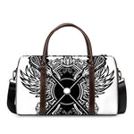 Lacrosse Sticks And Ornate Wing Print Duffle Bag