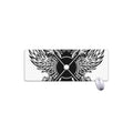 Lacrosse Sticks And Ornate Wing Print Extended Mouse Pad