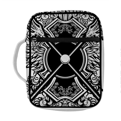 Lacrosse Sticks And Ornate Wing Print Front Pocket Bible Bag