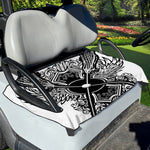 Lacrosse Sticks And Ornate Wing Print Golf Cart Seat Cover