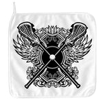 Lacrosse Sticks And Ornate Wing Print Hand Towel
