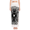 Lacrosse Sticks And Ornate Wing Print High Slit Maxi Skirt