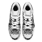 Lacrosse Sticks And Ornate Wing Print High Top Leather Sneakers