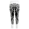 Lacrosse Sticks And Ornate Wing Print High-Waisted Pocket Leggings