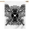 Lacrosse Sticks And Ornate Wing Print House Flag