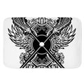 Lacrosse Sticks And Ornate Wing Print Indoor Door Mat