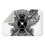 Lacrosse Sticks And Ornate Wing Print Indoor Door Mat