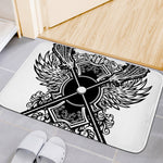 Lacrosse Sticks And Ornate Wing Print Indoor Door Mat