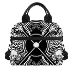 Lacrosse Sticks And Ornate Wing Print Insulated Lunch Bag