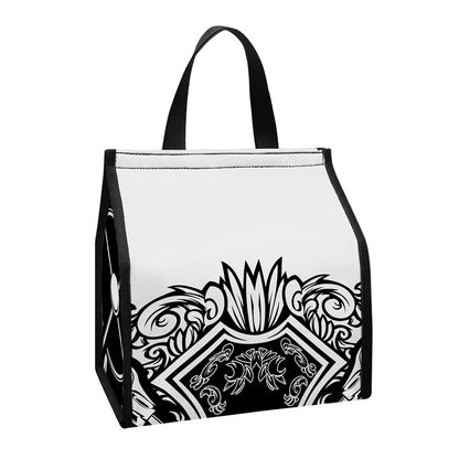 Lacrosse Sticks And Ornate Wing Print Insulated Lunch Tote