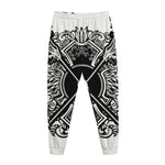 Lacrosse Sticks And Ornate Wing Print Jogger Pants