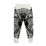 Lacrosse Sticks And Ornate Wing Print Jogger Pants