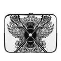 Lacrosse Sticks And Ornate Wing Print Laptop Sleeve