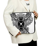 Lacrosse Sticks And Ornate Wing Print Laptop Sleeve