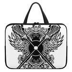 Lacrosse Sticks And Ornate Wing Print Laptop Sleeve With Handle