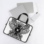 Lacrosse Sticks And Ornate Wing Print Laptop Sleeve With Handle