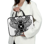 Lacrosse Sticks And Ornate Wing Print Laptop Sleeve With Handle
