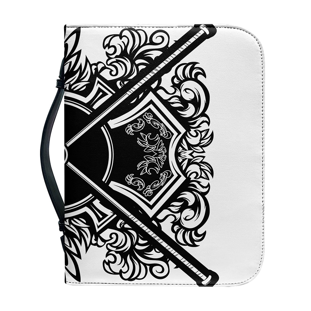 Lacrosse Sticks And Ornate Wing Print Leather Bible Cover