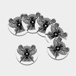 Lacrosse Sticks And Ornate Wing Print Leather Coaster Set