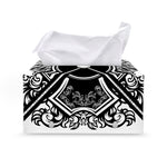 Lacrosse Sticks And Ornate Wing Print Leather Tissue Box Cover