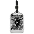 Lacrosse Sticks And Ornate Wing Print Luggage Tag